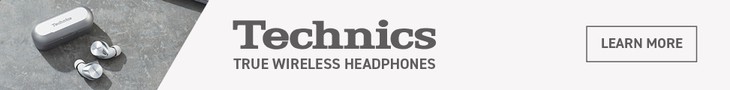 Technics True Wireless Headphones Banner ad. Learn more - click through to https://www.technics.com/nz/products/headphones.html